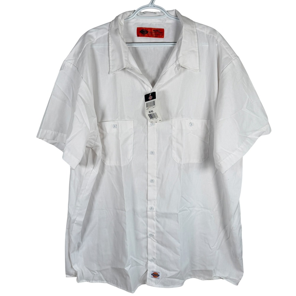 Dickies Work Shirt Mens 4XL White Short Sleeve Button Down LS508WH Pocket
